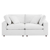 Commix Down Filled Overstuffed Performance Velvet Loveseat by Lefancy
