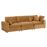 Commix Down Filled Overstuffed Performance Velvet 3-Seater Sofa by Lefancy