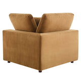 Commix Down Filled Overstuffed Performance Velvet 3-Seater Sofa by Lefancy