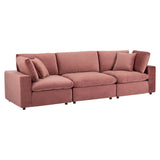 Commix Down Filled Overstuffed Performance Velvet 3-Seater Sofa by Lefancy
