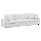 Commix Down Filled Overstuffed Performance Velvet 3-Seater Sofa by Lefancy
