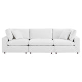 Commix Down Filled Overstuffed Performance Velvet 3-Seater Sofa by Lefancy