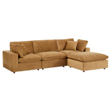 Commix 4-Piece Down Filled Overstuffed Performance Velvet Sectional Sofa by Lefancy