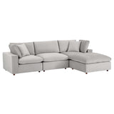 Commix 4-Piece Down Filled Overstuffed Performance Velvet Sectional Sofa by Lefancy