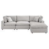 Commix 4-Piece Down Filled Overstuffed Performance Velvet Sectional Sofa by Lefancy