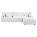 Commix 4-Piece Down Filled Overstuffed Performance Velvet Sectional Sofa by Lefancy
