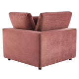 Commix Down Filled Overstuffed Performance Velvet 4-Seater Sofa by Lefancy
