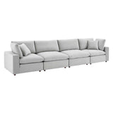 Commix Down Filled Overstuffed Performance Velvet 4-Seater Sofa by Lefancy
