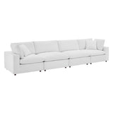 Commix Down Filled Overstuffed Performance Velvet 4-Seater Sofa by Lefancy
