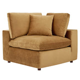Commix 5-Piece Down Filled Overstuffed Performance Velvet Sectional Sofa by Lefancy