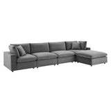 Commix 5-Piece Down Filled Overstuffed Performance Velvet Sectional Sofa by Lefancy