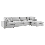 Commix 5-Piece Down Filled Overstuffed Performance Velvet Sectional Sofa by Lefancy