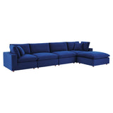 Commix 5-Piece Down Filled Overstuffed Performance Velvet Sectional Sofa by Lefancy