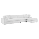 Commix 5-Piece Down Filled Overstuffed Performance Velvet Sectional Sofa by Lefancy
