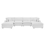 Commix 6-Piece Down Filled Overstuffed Performance Velvet Sectional Sofa by Lefancy