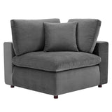Commix 5-Piece Down Filled Overstuffed Performance Velvet Sectional Sofa by Lefancy