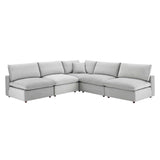 Commix 5-Piece Down Filled Overstuffed Performance Velvet Sectional Sofa by Lefancy