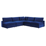 Commix 5-Piece Down Filled Overstuffed Performance Velvet Sectional Sofa by Lefancy