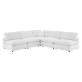 Commix 5-Piece Down Filled Overstuffed Performance Velvet Sectional Sofa by Lefancy