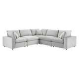 Commix 5-Piece Down Filled Overstuffed Performance Velvet Sectional Sofa by Lefancy