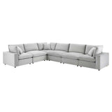 Commix 6-Piece Down Filled Overstuffed Performance Velvet Sectional Sofa by Lefancy
