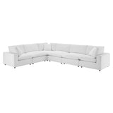 Commix 6-Piece Down Filled Overstuffed Performance Velvet Sectional Sofa by Lefancy