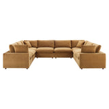 Commix 8-Piece Down Filled Overstuffed Performance Velvet Sectional Sofa by Lefancy