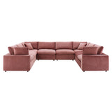 Commix 8-Piece Down Filled Overstuffed Performance Velvet Sectional Sofa by Lefancy