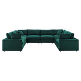 Commix 8-Piece Down Filled Overstuffed Performance Velvet Sectional Sofa by Lefancy