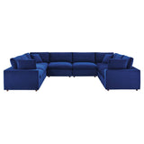 Commix 8-Piece Down Filled Overstuffed Performance Velvet Sectional Sofa by Lefancy