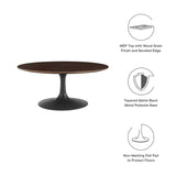 Lippa 36" Round Wood Grain Coffee Table by Lefancy