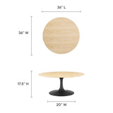 Lippa 36" Round Wood Grain Coffee Table by Lefancy