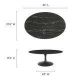 Lippa 42" Oval Artificial Marble Coffee Table by Lefancy