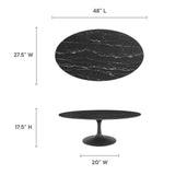 Lippa 48" Oval Artificial Marble Coffee Table by Lefancy