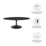 Lippa 48" Oval Artificial Marble Coffee Table by Lefancy