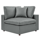Commix Down Filled Overstuffed Vegan Leather Loveseat by Lefancy
