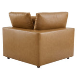 Commix Down Filled Overstuffed Vegan Leather Loveseat by Lefancy