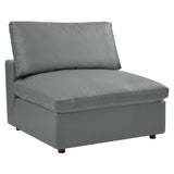 Commix 4-Piece Down Filled Overstuffed Vegan Leather Sectional Sofa by Lefancy