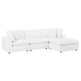 Commix 4-Piece Down Filled Overstuffed Vegan Leather Sectional Sofa by Lefancy