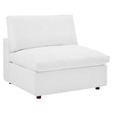 Commix 4-Piece Down Filled Overstuffed Vegan Leather Sectional Sofa by Lefancy