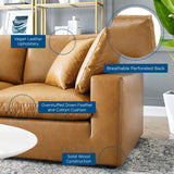 Commix 5-Piece Down Filled Overstuffed Vegan Leather Sectional Sofa by Lefancy