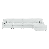 Commix 5-Piece Down Filled Overstuffed Vegan Leather Sectional Sofa by Lefancy