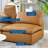 Commix 5-Piece Down Filled Overstuffed Vegan Leather Sectional Sofa by Lefancy