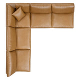 Commix 5-Piece Down Filled Overstuffed Vegan Leather Sectional Sofa by Lefancy