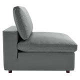Commix 6-Piece Down Filled Overstuffed Vegan Leather Sectional Sofa by Lefancy