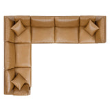 Commix 6-Piece Down Filled Overstuffed Vegan Leather Sectional Sofa by Lefancy