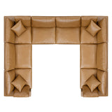 Commix 8-Piece Down Filled Overstuffed Vegan Leather Sectional Sofa by Lefancy