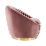 Whirr Tufted Performance Velvet Swivel Chair by Lefancy