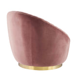 Whirr Tufted Performance Velvet Swivel Chair by Lefancy