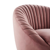 Whirr Tufted Performance Velvet Swivel Chair by Lefancy